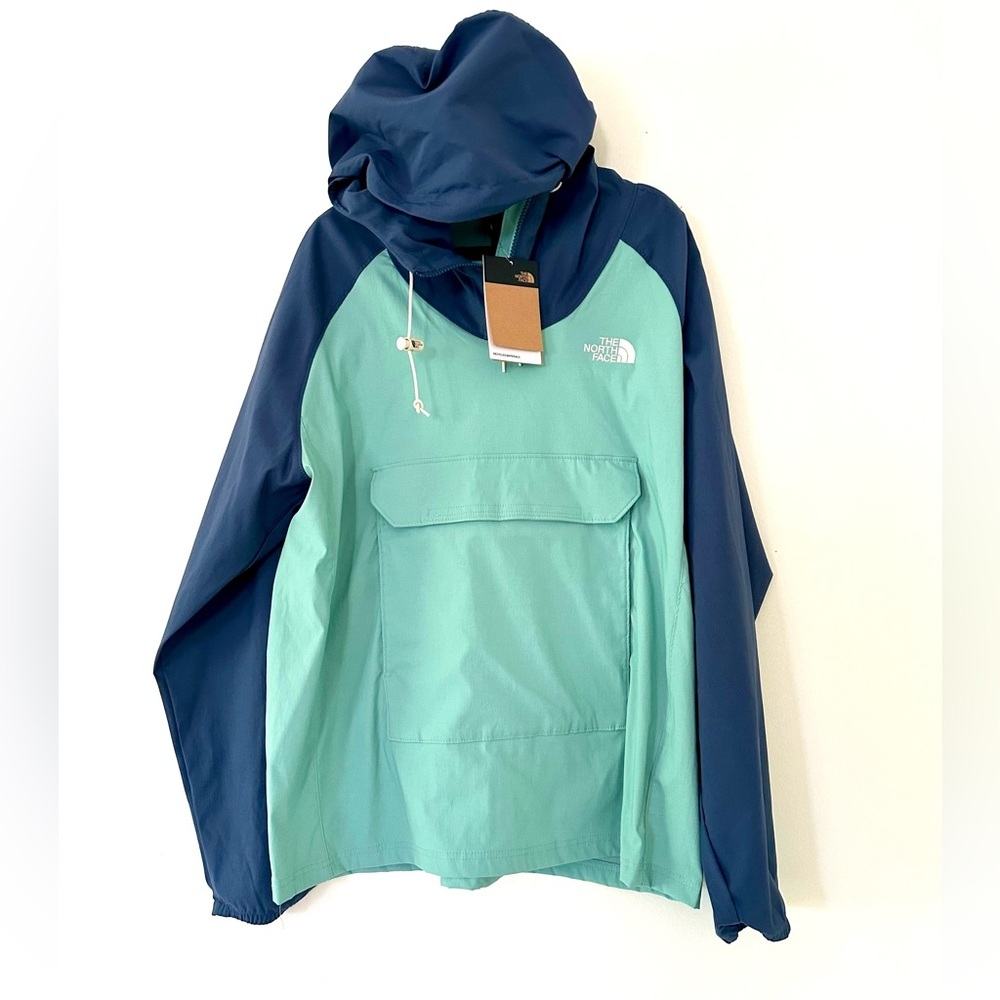 The North Face men’s Two-Tone Windbreaker Jacket - Teal & Navy NWT size L - Picture 8 of 9